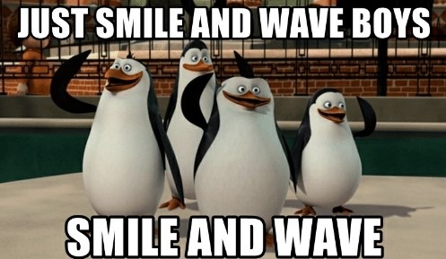 smile and wave penguins